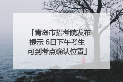 青岛市招考院发布提示 6日下午考生可到考点确认位置