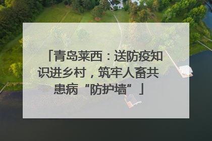 青岛莱西：送防疫知识进乡村，筑牢人畜共患病“防护墙”