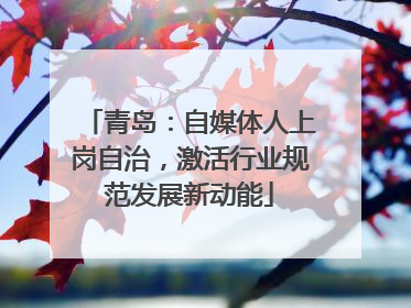 青岛：自媒体人上岗自治，激活行业规范发展新动能