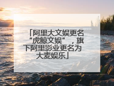 阿里大文娱更名“虎鲸文娱”，旗下阿里影业更名为大麦娱乐