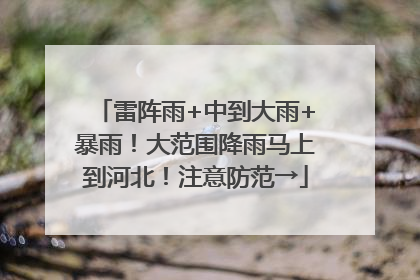 雷阵雨+中到大雨+暴雨！大范围降雨马上到河北！注意防范→