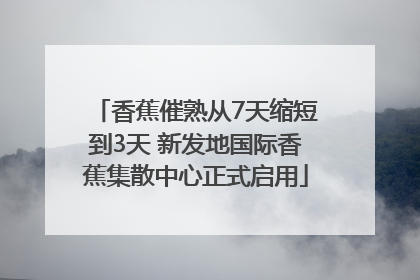 香蕉催熟从7天缩短到3天 新发地国际香蕉集散中心正式启用