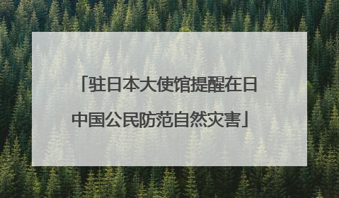 驻日本大使馆提醒在日中国公民防范自然灾害
