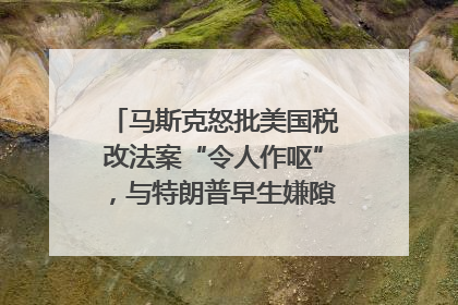 马斯克怒批美国税改法案“令人作呕”，与特朗普早生嫌隙？｜国际识局