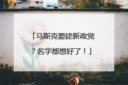 马斯克要建新政党？名字都想好了！