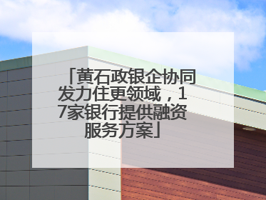 黄石政银企协同发力住更领域，17家银行提供融资服务方案