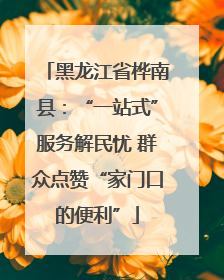 黑龙江省桦南县：“一站式”服务解民忧 群众点赞“家门口的便利”