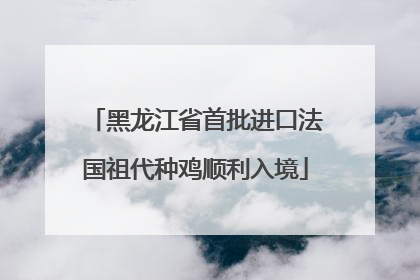 黑龙江省首批进口法国祖代种鸡顺利入境