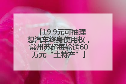 19.9元可抽理想汽车终身使用权，常州苏超每轮送60万元“土特产”