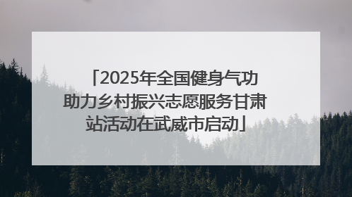 2025年全国健身气功助力乡村振兴志愿服务甘肃站活动在武威市启动