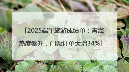 2025端午旅游成绩单：青海热度攀升，门票订单大增34%
