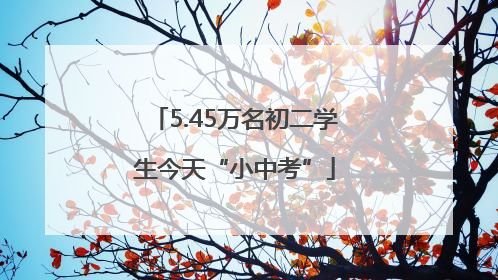 5.45万名初二学生今天“小中考”
