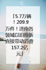 5.7万辆！209.9万件！济南各领域以旧换新直接带动消费157.2亿元