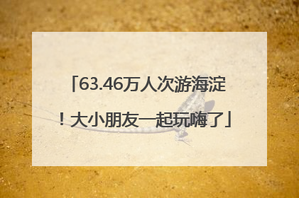 63.46万人次游海淀！大小朋友一起玩嗨了